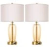 23 In.Modern Golden Glass Touch Table Lamps Set Of 2 With USB Port, 3 Way Dimmable Nightstand Lamps(2 Bulbs Include) -Lamp Parts gold table lamps hxbltdjs 64 1000