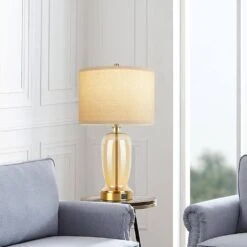 23 In.Modern Golden Glass Touch Table Lamps Set Of 2 With USB Port, 3 Way Dimmable Nightstand Lamps(2 Bulbs Include) -Lamp Parts gold table lamps hxbltdjs fa 1000