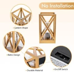 8.9 In. 2-Pack Retro Battery Powered Indoor Table Lamps, Gold Finish -Lamp Parts gold table lamps wbtl jh16 gd fa 1000