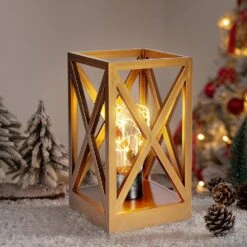 8.9 In. Retro Battery Powered Indoor Table Lamps, Gold Finish -Lamp Parts gold table lamps wbtl jh17 gd 4f 1000