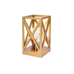 8.9 In. Retro Battery Powered Indoor Table Lamps, Gold Finish