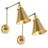 Swing Arm Adjustable Wall Lamps Set Of 2 Brass Hardwired Light Fixture Up Down Metal Shade -Lamp Parts gold wall lamps wbwl y012 gd 64 1000