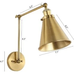 Swing Arm Adjustable Wall Lamps Warm Brass Hardwired Light Fixture Up Down Metal Shade -Lamp Parts gold wall lamps wbwl y013 gd 76 1000