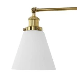 Gold Swing Arm Adjustable Wall Lamps Warm Hardwired Light Fixture Up Down Glass Shade -Lamp Parts gold wall lamps wbwl y033 wt 44 1000