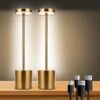 13.4 In. Gold Cordless Rechargeable Integrated LED Table Lamp, Modern Portable Stepless Brightness Desk Lamps (2-Pack) -Lamp Parts gold yansun table lamps ha td02901agd 2 64 1000
