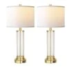 26 In. Gold Modern Table Lamp Set Of 2 Bedroom Bedside Lamps With 3-Way Dimmable USB Tall End Lamps For Living Room 2 26 In. Gold Modern Table Lamp Set Of 2 Bedroom Bedside Lamps With 3-Way Dimmable USB Tall End Lamps For Living Room -Lamp Parts golden glass rottogoon table lamps qmlp108aj2 64 1000