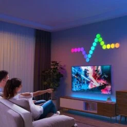 Glide Hexagon Smart Color Changing Plug-In Wi-Fi Enabled Integrated LED Light Panels (7-Piece) -Lamp Parts govee wall light panels b6061a02 1f 1000