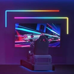 Glide RGBIC 36-Watt Equivalent Smart Integrated LED Color Changing Plug-In Wi-Fi Enabled Wall Light (5-Piece) -Lamp Parts govee wall light panels b6062a01 1f 1000