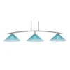 Siena 3-Light Graphite Billiard-Light With Teal Crystal Glass -Lamp Parts graphite pool table lights 3r733gp715 64 1000