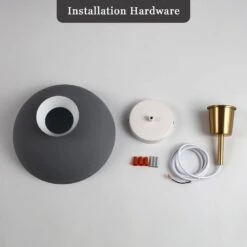 1-Light Simple Gray Single Dome Pendant Light With Metal Shade -Lamp Parts gray adsensty pendant lights hd3 gy zjd00060 c3 1000