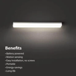 8 In. Battery Operated LED Motion Sensor White Rechargeable 3000K Bright White Under Cabinet Door Light (1-Pack) -Lamp Parts gray feit electric under cabinet bar lights cab8 830 bat 1d 1000