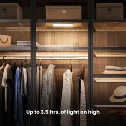 8 In. Battery Operated LED Motion Sensor White Rechargeable 3000K Bright White Under Cabinet Door Light (4-Pack) -Lamp Parts gray feit electric under cabinet bar lights cab8 830 bat 4 4f 1000