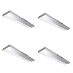 8 In. Battery Operated LED Motion Sensor White Rechargeable 3000K Bright White Under Cabinet Door Light (4-Pack)