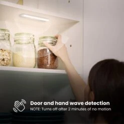 8 In. Battery Operated LED Motion Sensor White Rechargeable 3000K Bright White Under Cabinet Door Light (4-Pack) -Lamp Parts gray feit electric under cabinet bar lights cab8 830 bat 4 c3 1000