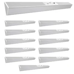 13 In. Battery Operated LED Motion Sensor Stanless Steel Rechargeable Cool White Under Cabinet Closet Light (12-Pack)