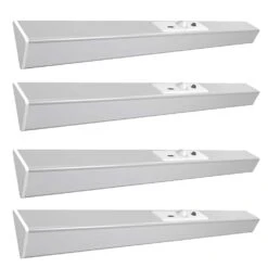 13 In. Battery Operated LED Motion Sensor Stanless Steel Rechargeable 4000K Cool White Under Cabinet Closet Light 4-Pack