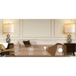 24 In. Gray Modern Dimmable Resin Bedroom Living Room Bedside Desk Nightstand Table Lamps USB Port (Set Of 2) -Lamp Parts gray maxax table lamps t189 gy fa 1000