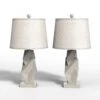 Salem 24 In. Gray Modern Dimmable Resin Bedroom Living Room Bedside Desk Nightstand Table Lamps Usb Port Set Of 2 -Lamp Parts gray maxax table lamps t243 gy 64 1000