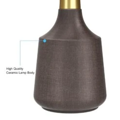 20 In. Gray Vintage Ceramic Bedroom Living Room Bedside Desk Nightstand Table Lamps (Set Of 2) -Lamp Parts gray table lamps t233 gy 76 1000