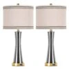 27.4in.Gray Glass Table Lamps Set (Set Of 2) With USB Ports 3-Way Dimmable Touch Control Nightstand Lamp -Lamp Parts gray table lamps xmybltdyhs 64 1000