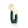 19 In. Green Table Lamps With Milk White Frosted Globe Glass Shade -Lamp Parts green desk lamps hd ds80012 gn 64 1000