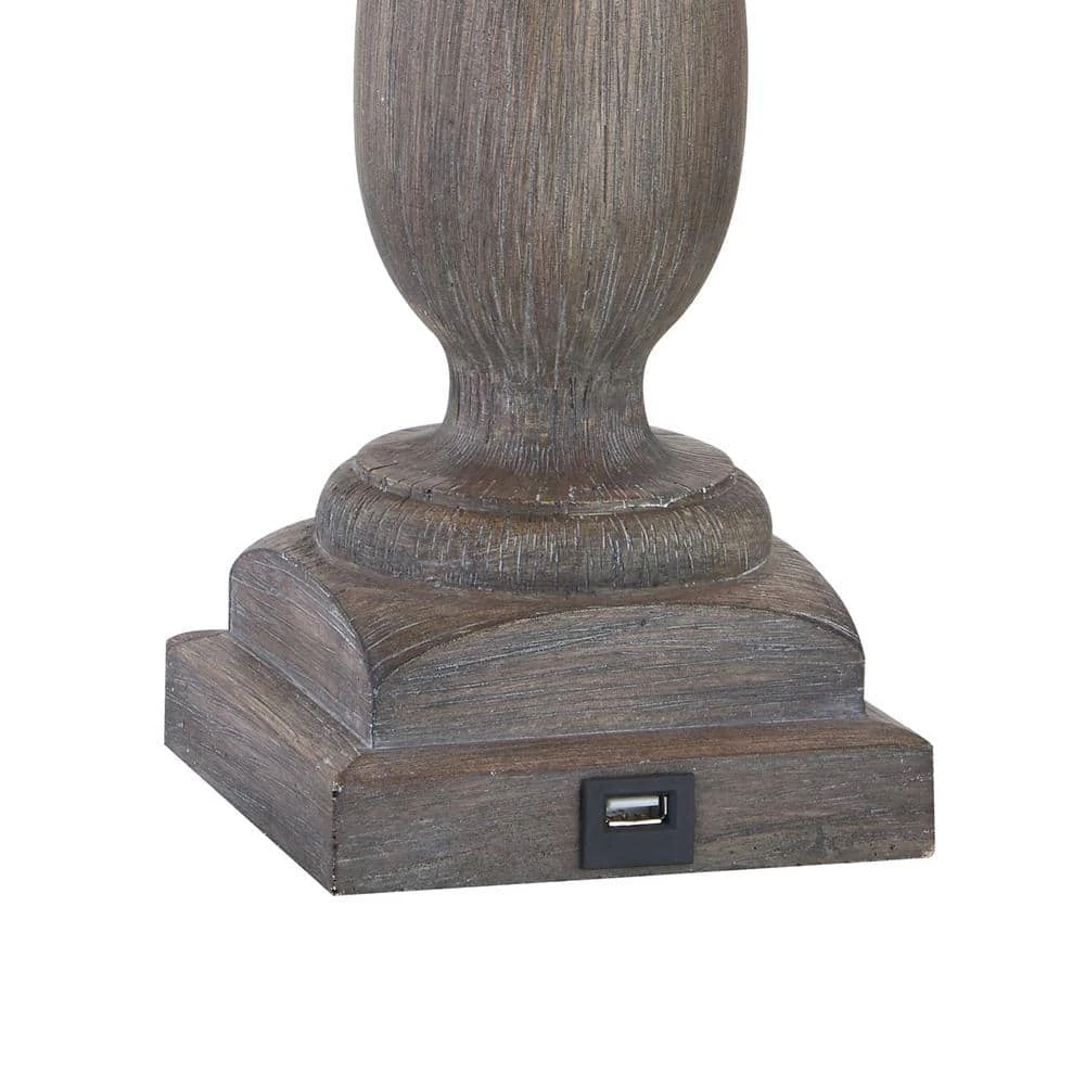 26.5 In. Gray Modern Dimmable Resin Bedroom Living Room Bedside Desk Nightstand Table Lamps USB Port (Set Of 2) 11 26.5 In. Gray Modern Dimmable Resin Bedroom Living Room Bedside Desk Nightstand Table Lamps USB Port (Set Of 2) - Image 9