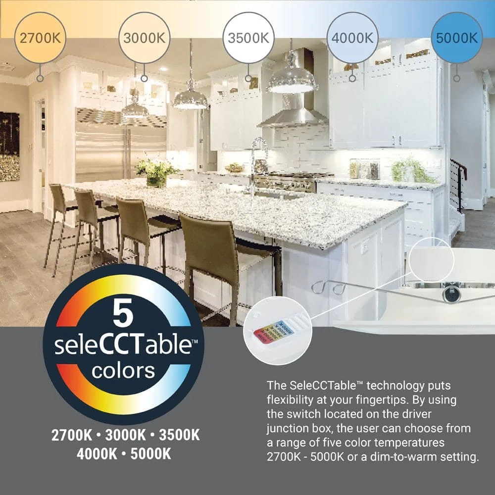 Halo 5/6 In. 10.9-Watt RL Night Light Recessed LED Retrofit Module, 1000-Lumens, Selectable CCT, D2W 8 Halo 5/6 In. 10.9-Watt RL Night Light Recessed LED Retrofit Module, 1000-Lumens, Selectable CCT, D2W - Image 6