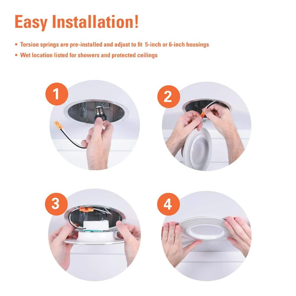 Halo 5/6 In. 10.9-Watt RL Night Light Recessed LED Retrofit Module, 1000-Lumens, Selectable CCT, D2W 10 Halo 5/6 In. 10.9-Watt RL Night Light Recessed LED Retrofit Module, 1000-Lumens, Selectable CCT, D2W - Image 8