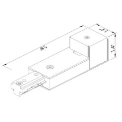 2400-Watt White Single Circuit Linear Track Conduit Power Feed Track Lighting Connector -Lamp Parts hampton bay track lighting parts 805184 d4 1000