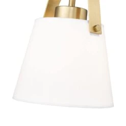 Z-Studio Linen Pendant 8 In. 1-Light Heritage Brass Pendant Light With Ivory Fabric Shade With No Bulbs Included -Lamp Parts heritage brass pendant lights 743p8 hbr 1f 1000