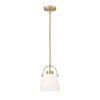 Z-Studio Linen Pendant 8 In. 1-Light Heritage Brass Pendant Light With Ivory Fabric Shade With No Bulbs Included -Lamp Parts heritage brass pendant lights 743p8 hbr 64 1000