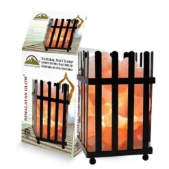 7.9 In. Ionic Crystal Natural Salt Picket Fence Lamp 7-8 Lbs.