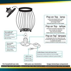 10.8 In. Ionic Crystal Natural Salt Lantern -Lamp Parts himalayan glow novelty lights 1342 66 1000