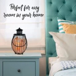 10.8 In. Natural Pink Ionic Crystal Salt Lantern Lamp -Lamp Parts himalayan glow novelty lights 1342b 1f 1000