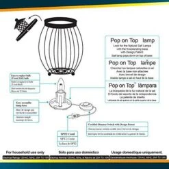 10.8 In. Natural Pink Ionic Crystal Salt Lantern Lamp -Lamp Parts himalayan glow novelty lights 1342b 76 1000