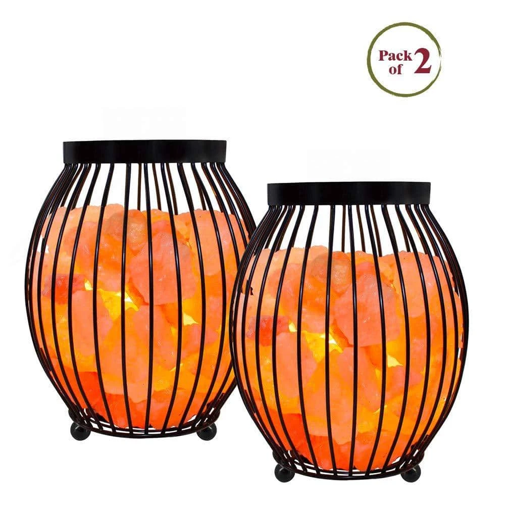 8.3 In. Ionic Crystal Natural Salt Oval Basket Lamp (Pack Of 2) 3 8.3 In. Ionic Crystal Natural Salt Oval Basket Lamp (Pack Of 2)