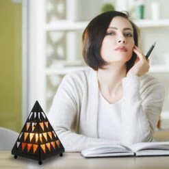 7.8 In. Unique Pyramid Salt Lamp -Lamp Parts himalayan glow novelty lights 1359 44 1000