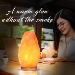 9 In. Himalayan Pink Salt Lamp Tall Table Lamp With Dimmer Switch 4 Lbs. To 7 Lbs. Each (Pack Of 2) -Lamp Parts himalayan glow novelty lights hd 1001 2pc 4f 1000