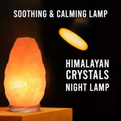 9 In. Himalayan Pink Salt Lamp Tall Table Lamp With Dimmer Switch 4 Lbs. To 7 Lbs. Each (Pack Of 2) -Lamp Parts himalayan glow novelty lights hd 1001 2pc c3 1000