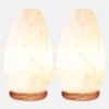 10 In. 5 Lbs. To 7 Lbs. Salt Lamp White Tall Natural Salt Night Light, Hand Crafted Salt Lamp Bulb Dimmer Switch