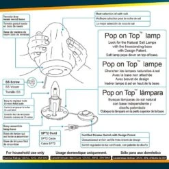 10 In. 5 Lbs. To 7 Lbs. Salt Lamp White Tall Natural Salt Night Light, Hand Crafted Salt Lamp Bulb Dimmer Switch -Lamp Parts himalayan glow novelty lights hd 1041 2pk 76 1000