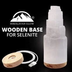 WBM 9 In. Crystal Selenite LED Lamp With USB Port (6-8 Lbs.) -Lamp Parts himalayan glow novelty lights hd 1051 c3 1000