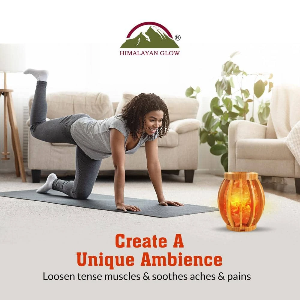 7.72 In. 7 Lbs. 9 Lbs. Pink Bamboo Style Basket Salt Lamp With Crystal Salt Chunks 7 7.72 In. 7 Lbs. 9 Lbs. Pink Bamboo Style Basket Salt Lamp With Crystal Salt Chunks - Image 5