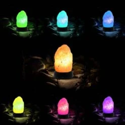 5.1 In. Crystal Salt Lamp With Multi-Color Night Light -Lamp Parts himalayan glow novelty lights hd 904ac 1f 1000