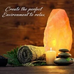 Himalayan Pink Salt Lamp, 9 Inches Tall Multicolor Table Lamp (Pack Of 2) -Lamp Parts himalayan glow novelty lights hd a 900ac 2pk fa 1000