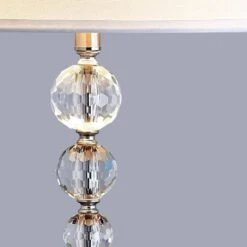 Madison 27 In. Brushed Nickel Madison Crystal Balls Metal Table Lamps (2-Pieces Set) -Lamp Parts homeglam lamp sets hg9057t2 bn 1f 1000