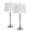 Madison 27 In. Brushed Nickel Madison Crystal Balls Metal Table Lamps (2-Pieces Set) -Lamp Parts homeglam lamp sets hg9057t2 bn 64 1000