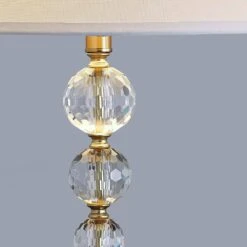 Madison 27 In. Antique Brass Madison Crystal Balls Metal Table Lamps (2-Pieces Set) -Lamp Parts homeglam lamp sets hg9057t2 gb 1f 1000