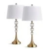 Madison 27 In. Antique Brass Madison Crystal Balls Metal Table Lamps (2-Pieces Set) -Lamp Parts homeglam lamp sets hg9057t2 gb 64 1000