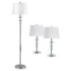 Taranto 61 In. H Chrome Crystal Balls Table And Floor Lamps (3-Pieces Set)
